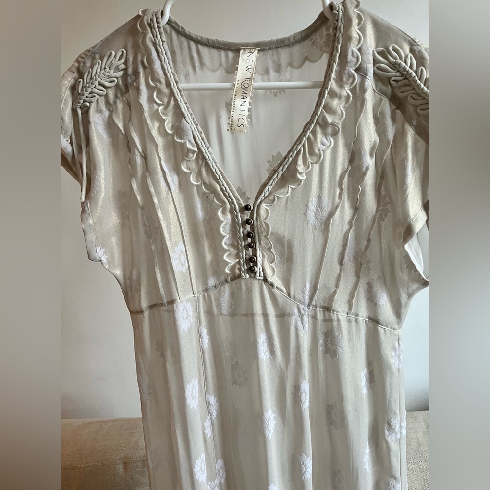 Free People New Romantics Sheer Midi Ruffle Dress